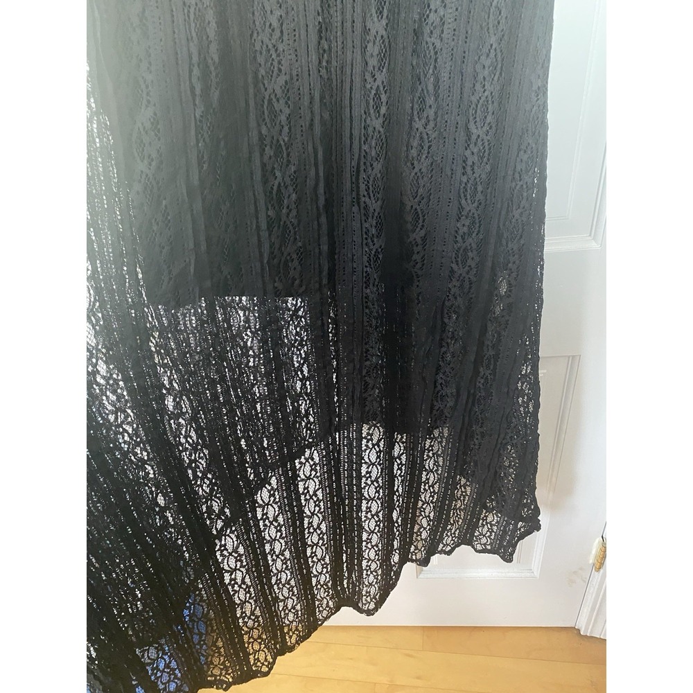 NWT‎ Xhilaration Black Lace Strapless Maxi Dress Size S Smocked High Low Boho - Picture 3 of 15